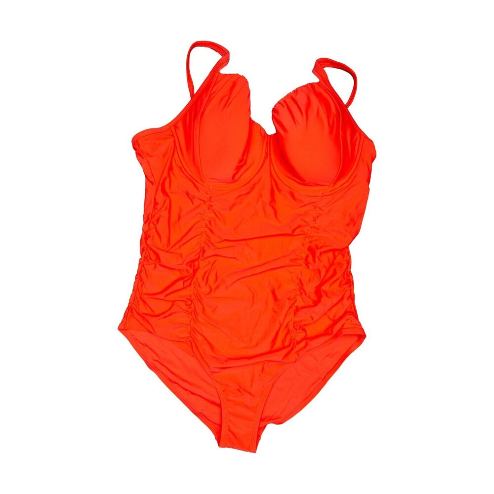 Mazu Swim Tummy Control One Piece Swimsuit Coral Plus Size 22W